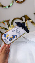 NEW - Navy car & balloon arrival tag (boy)