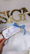 NEW - Blue Rocking Horse arrival tag (boy)