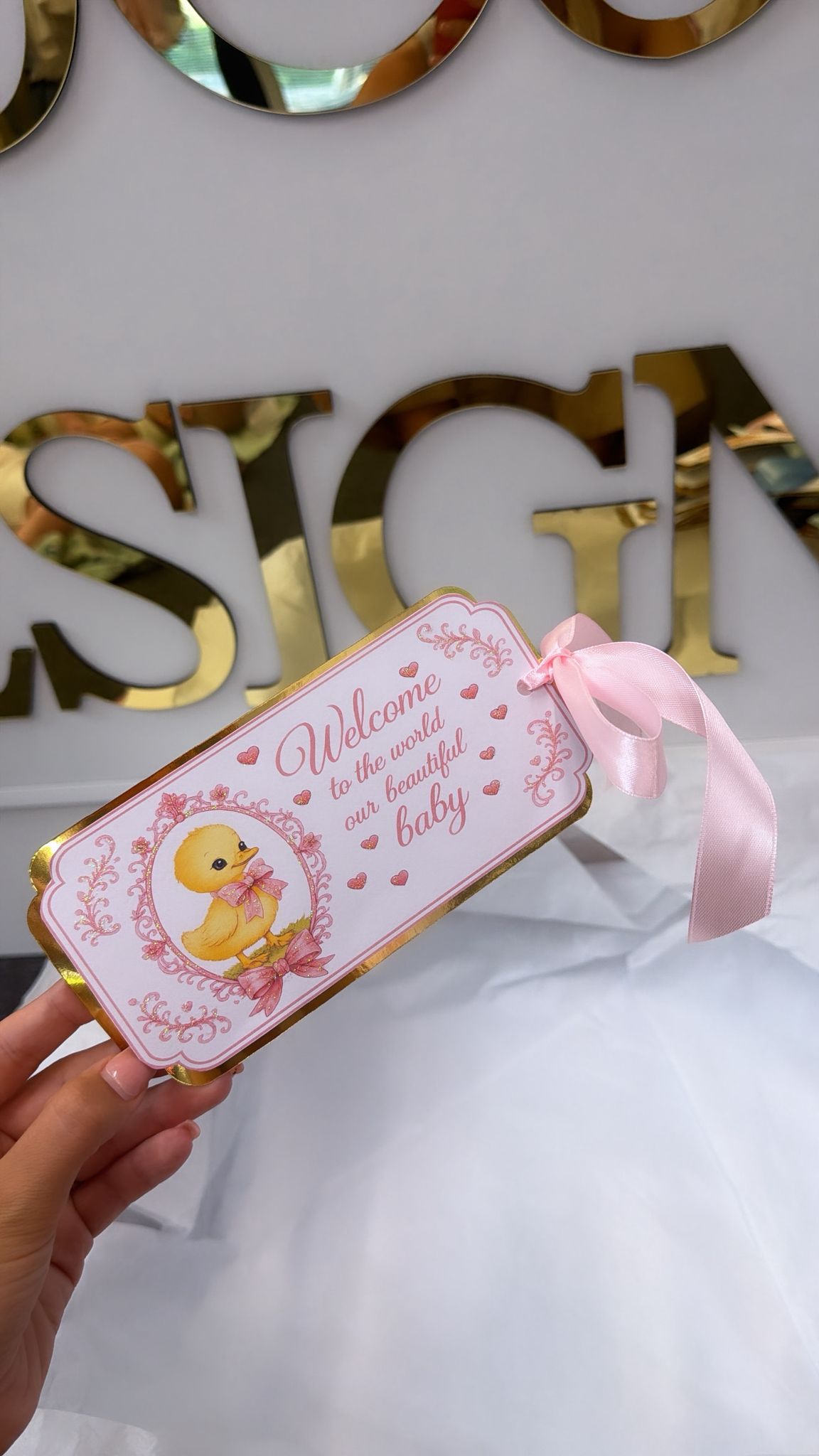 NEW - Pink chick arrival tag (girl)