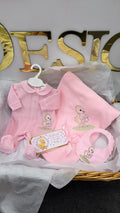 Pink duckling full set : baby grow, bib, blanket & arrival tag