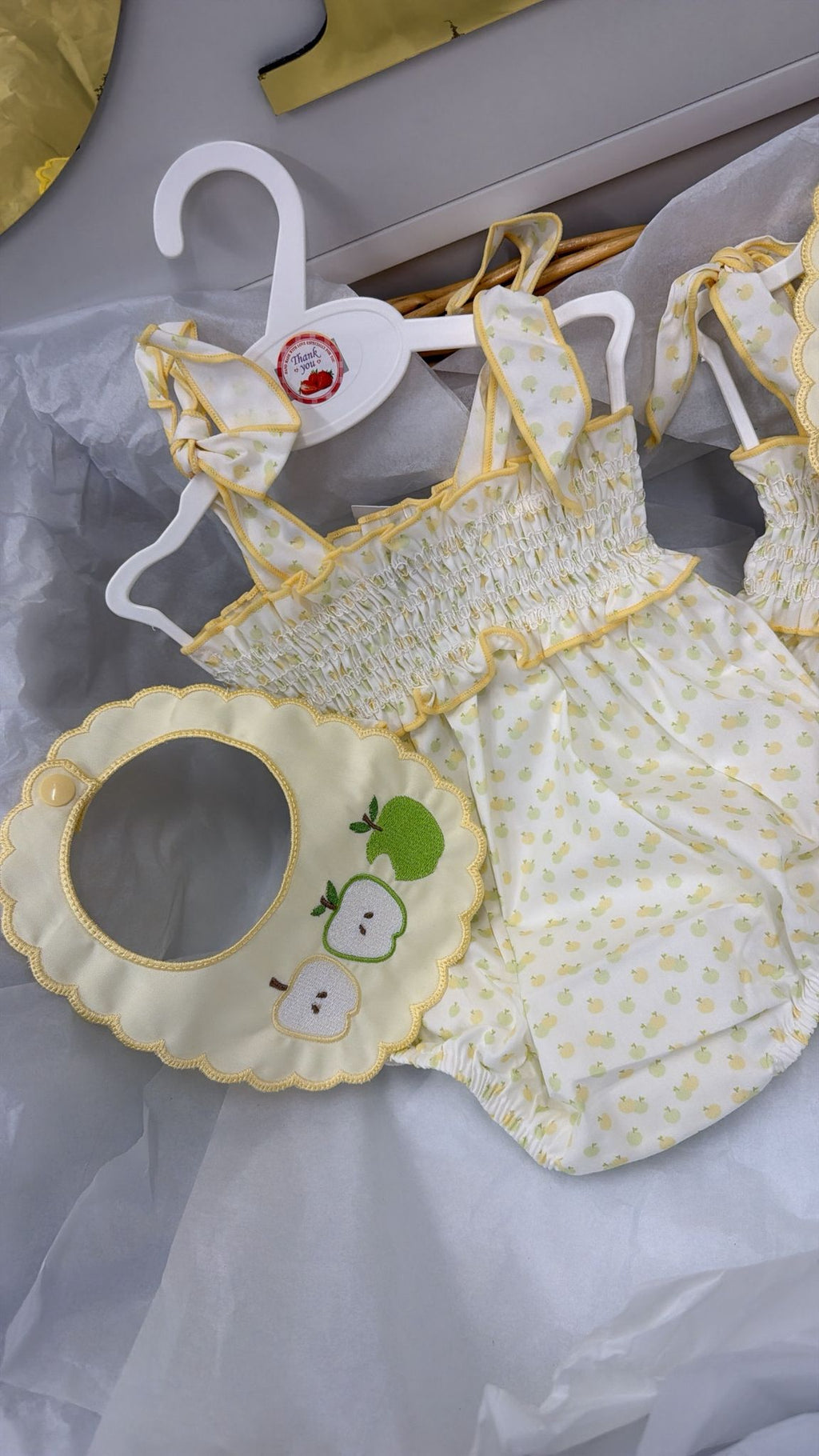 Apple romper & bib