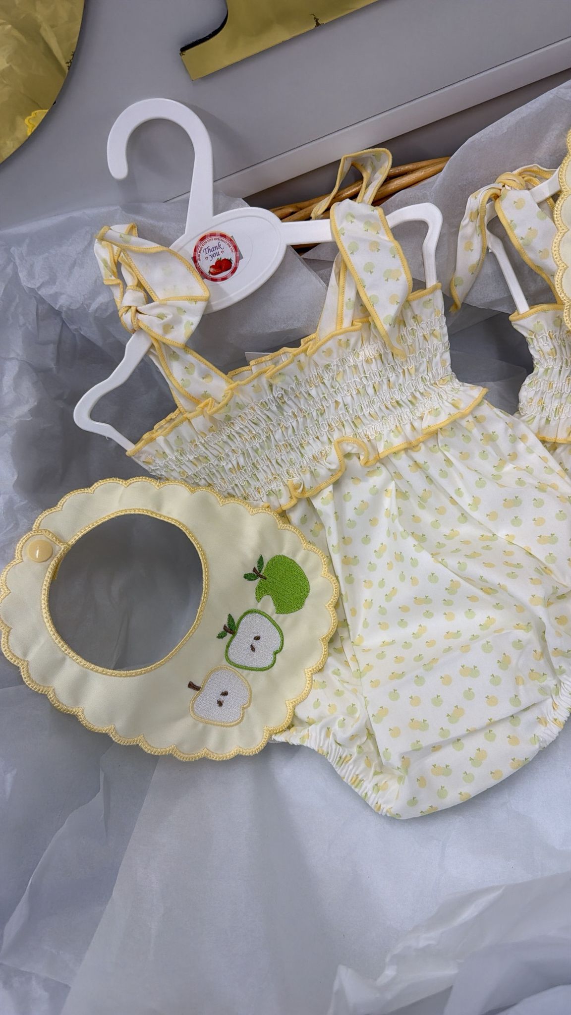 Apple romper & bib