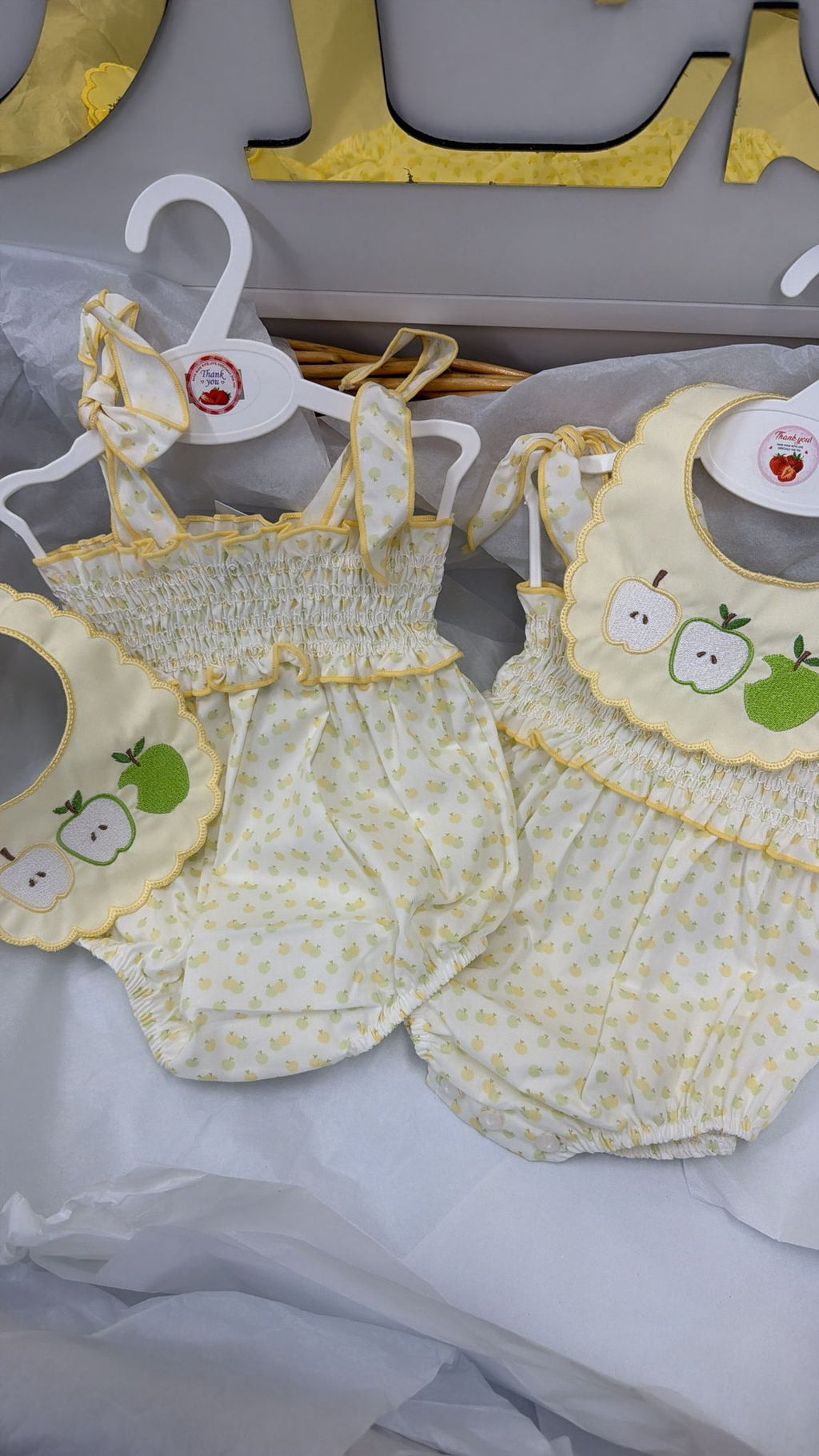 Apple romper & bib