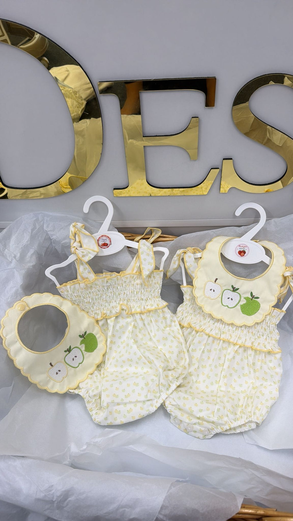 Apple romper & bib