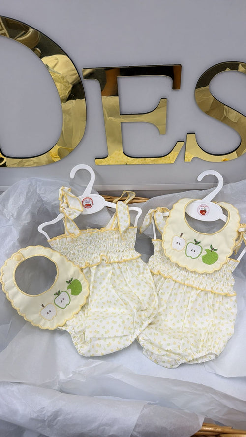 Apple romper & bib
