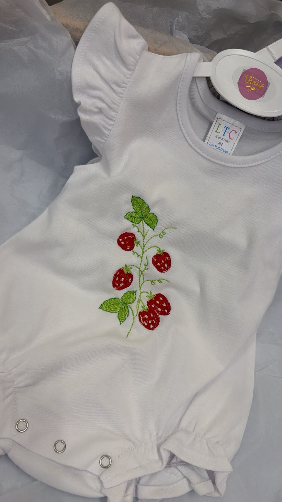 Summertime strawberry romper