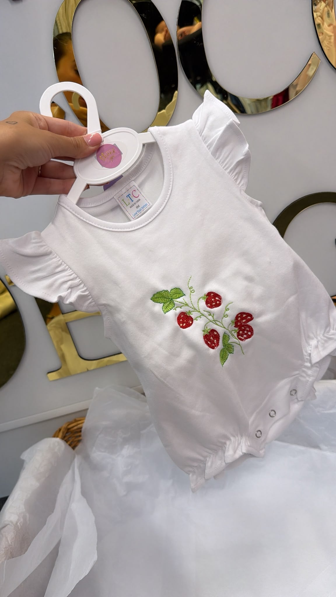 Summertime strawberry romper