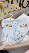 3 bears babygrow, bib and blanket set
