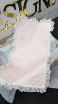 Personalised Pram Liner (pink with white trim)