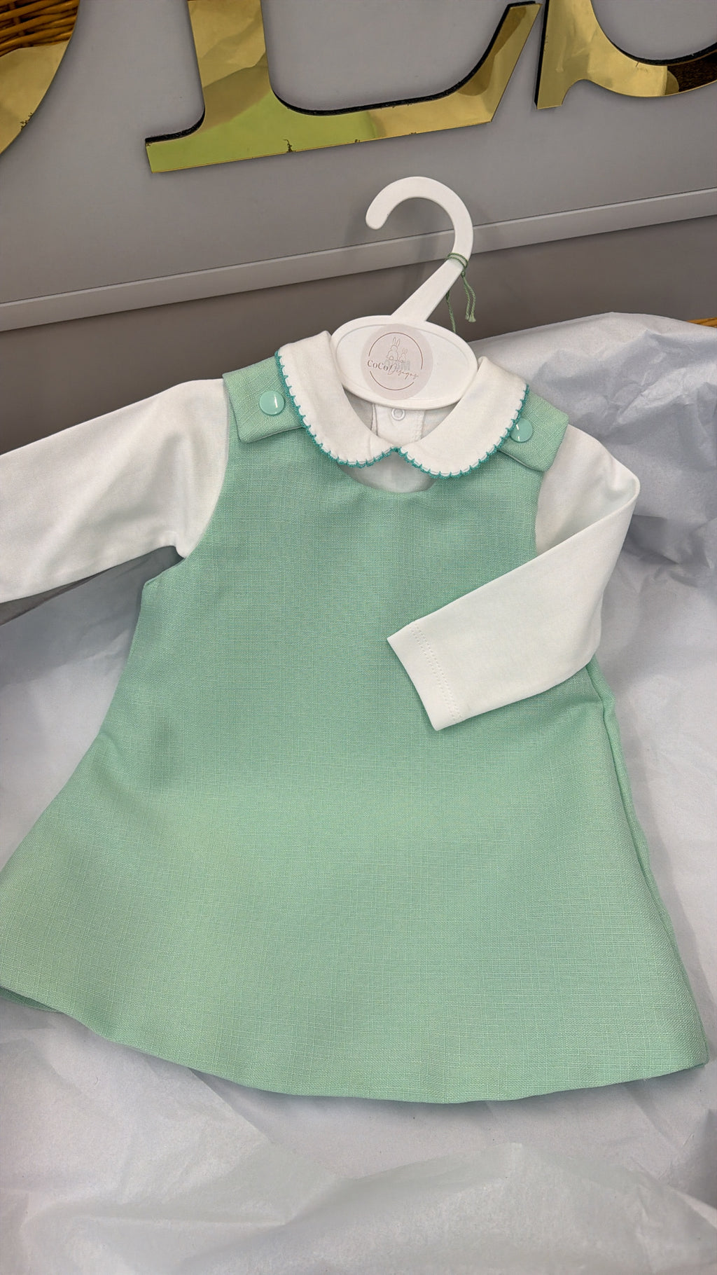 Mint green pinafore