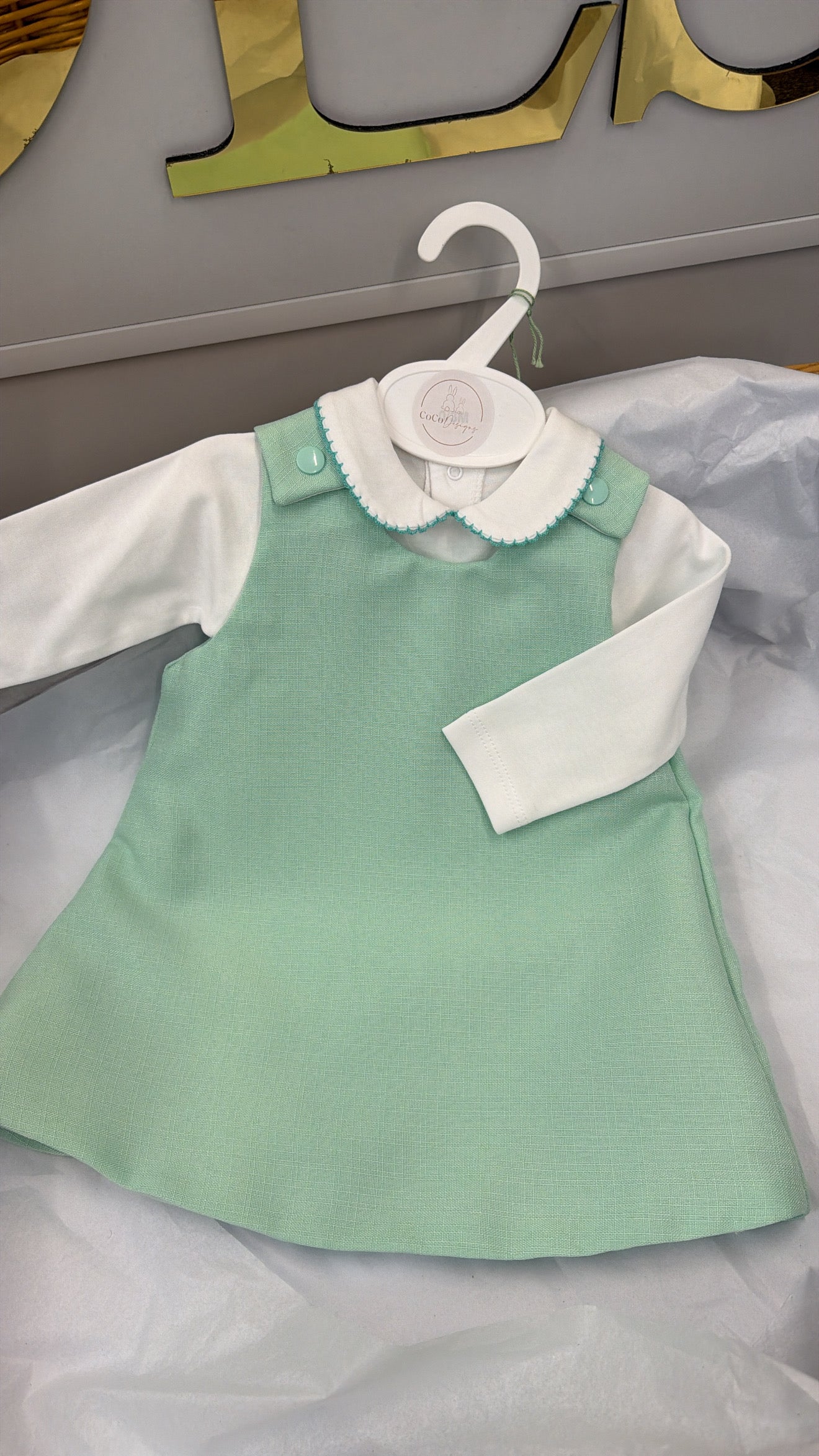 Mint green pinafore