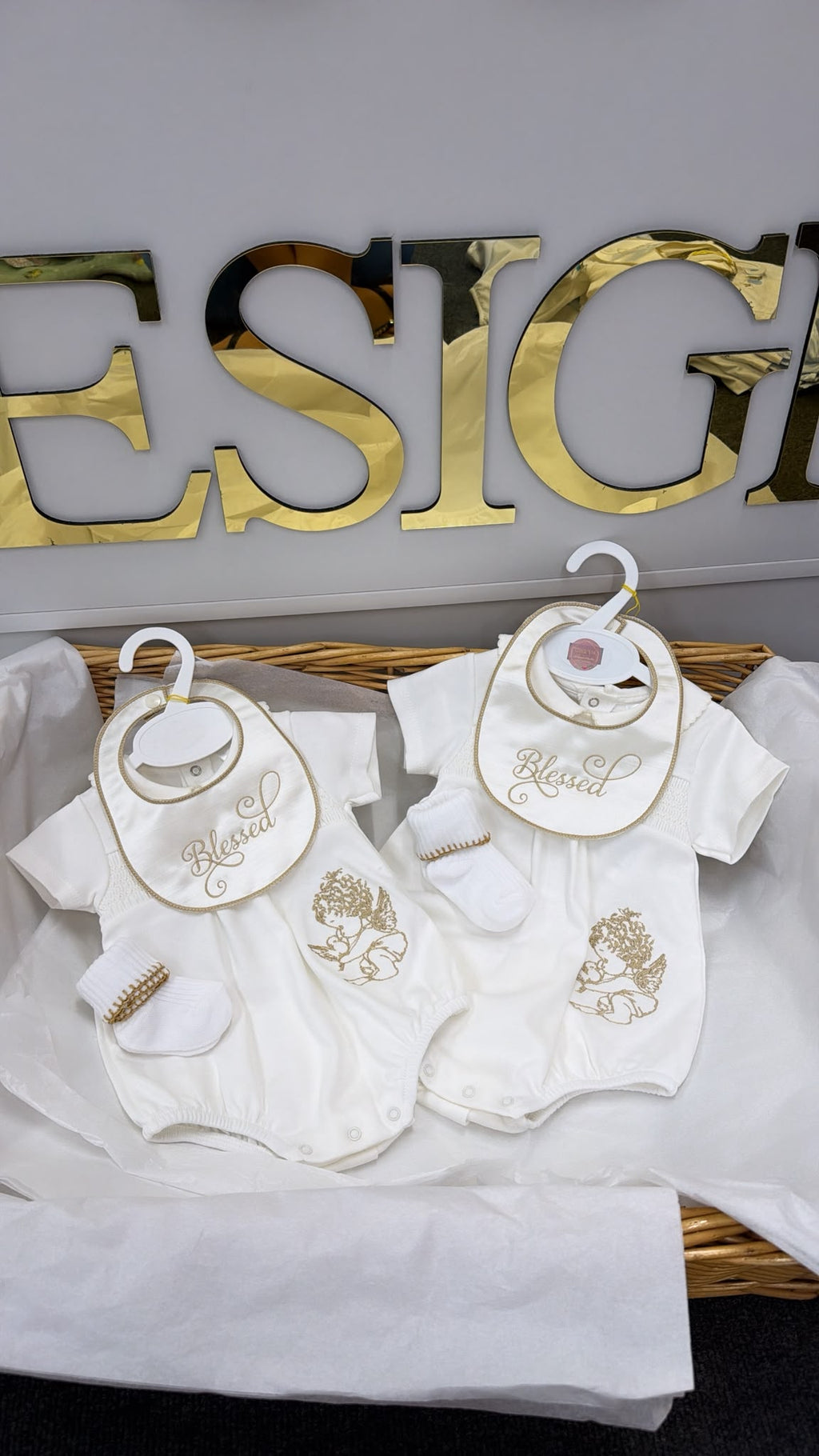Blessed romper with bib and socks