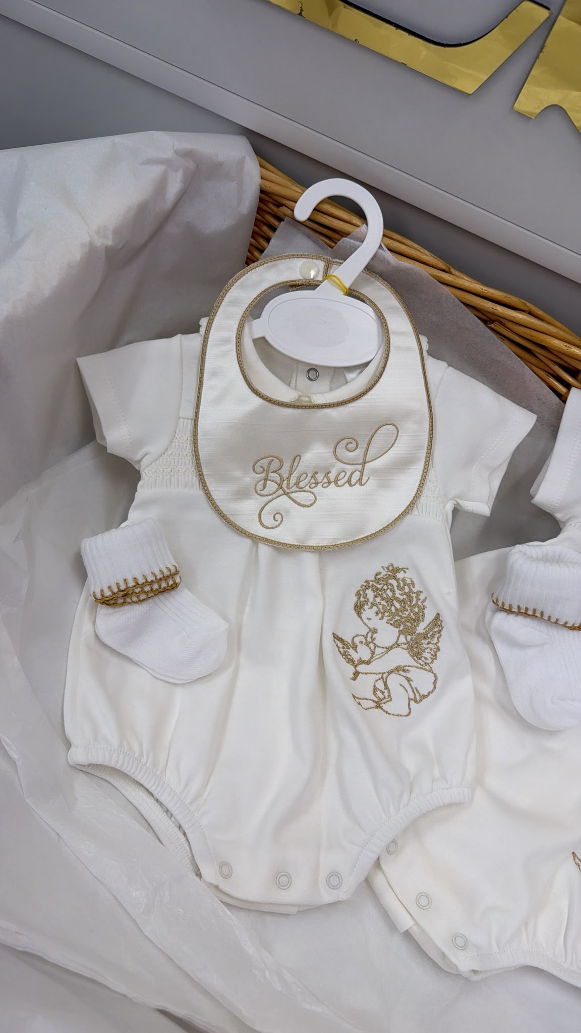Blessed romper with bib and socks