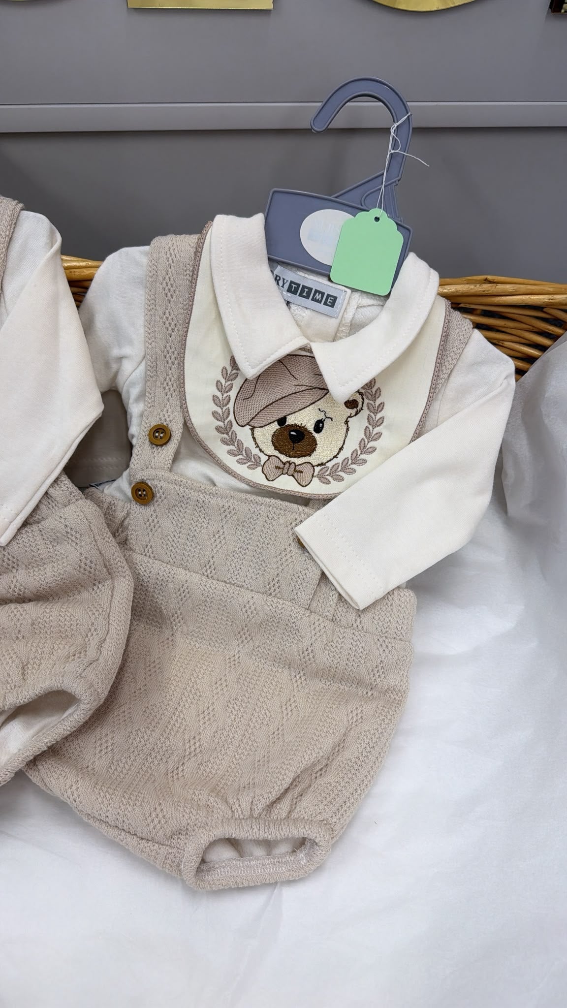 Peaky blinders set fawn dungarees and shirt and bib