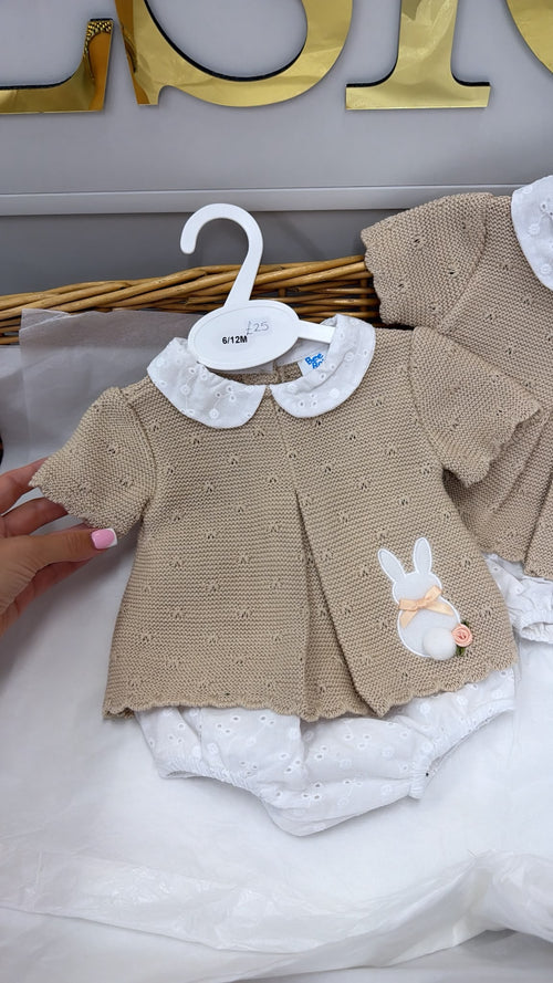 Beige bunny pant and top set