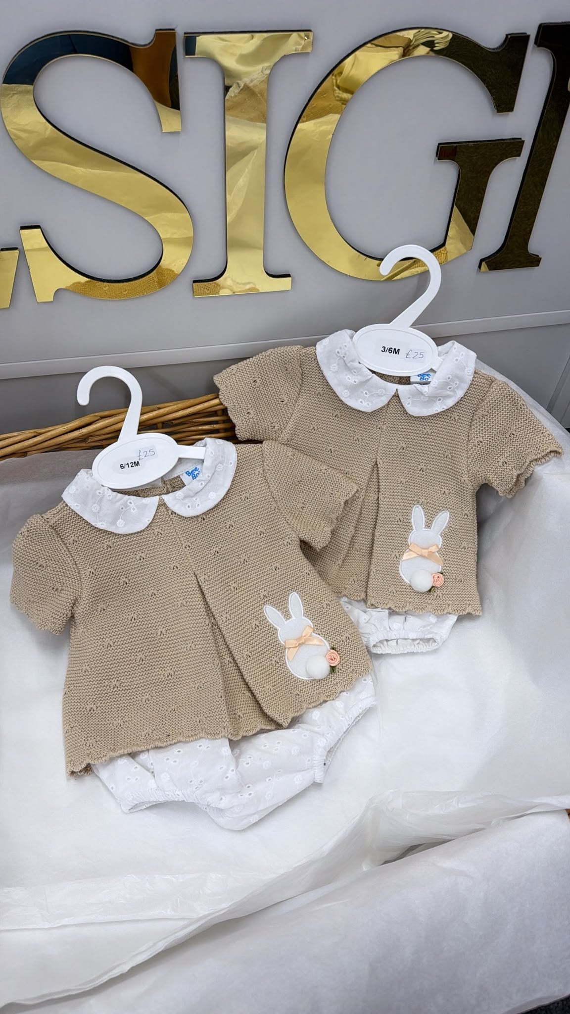 Beige bunny pant and top set