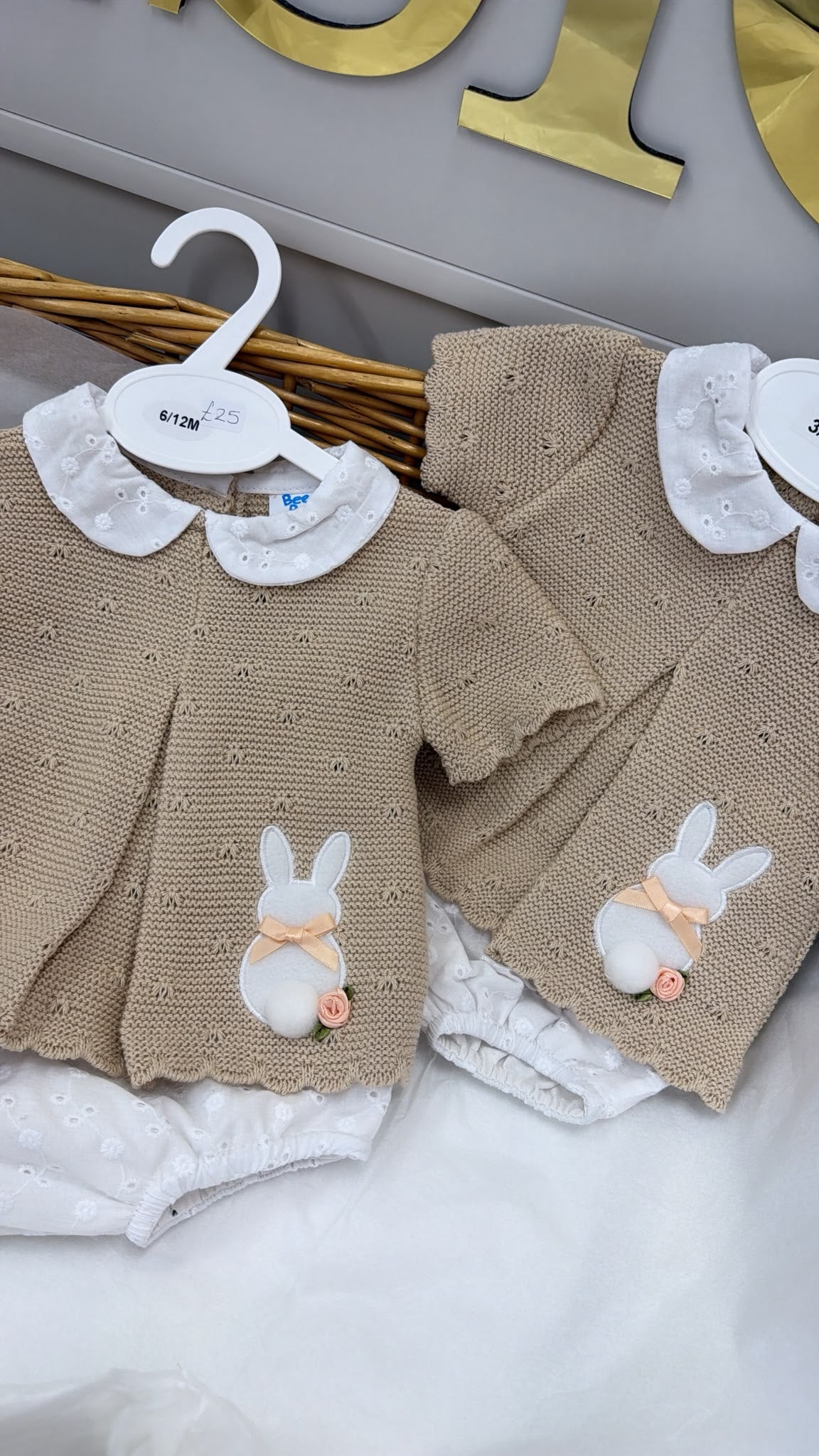 Beige bunny pant and top set