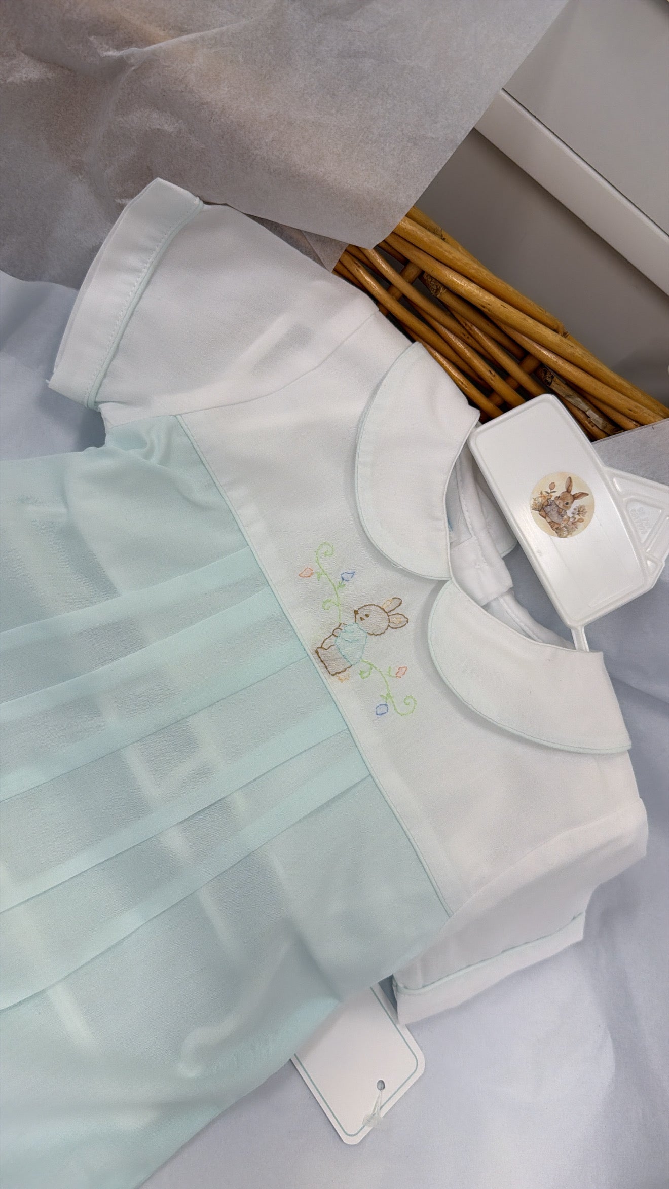 Mint collared outfit with bunny