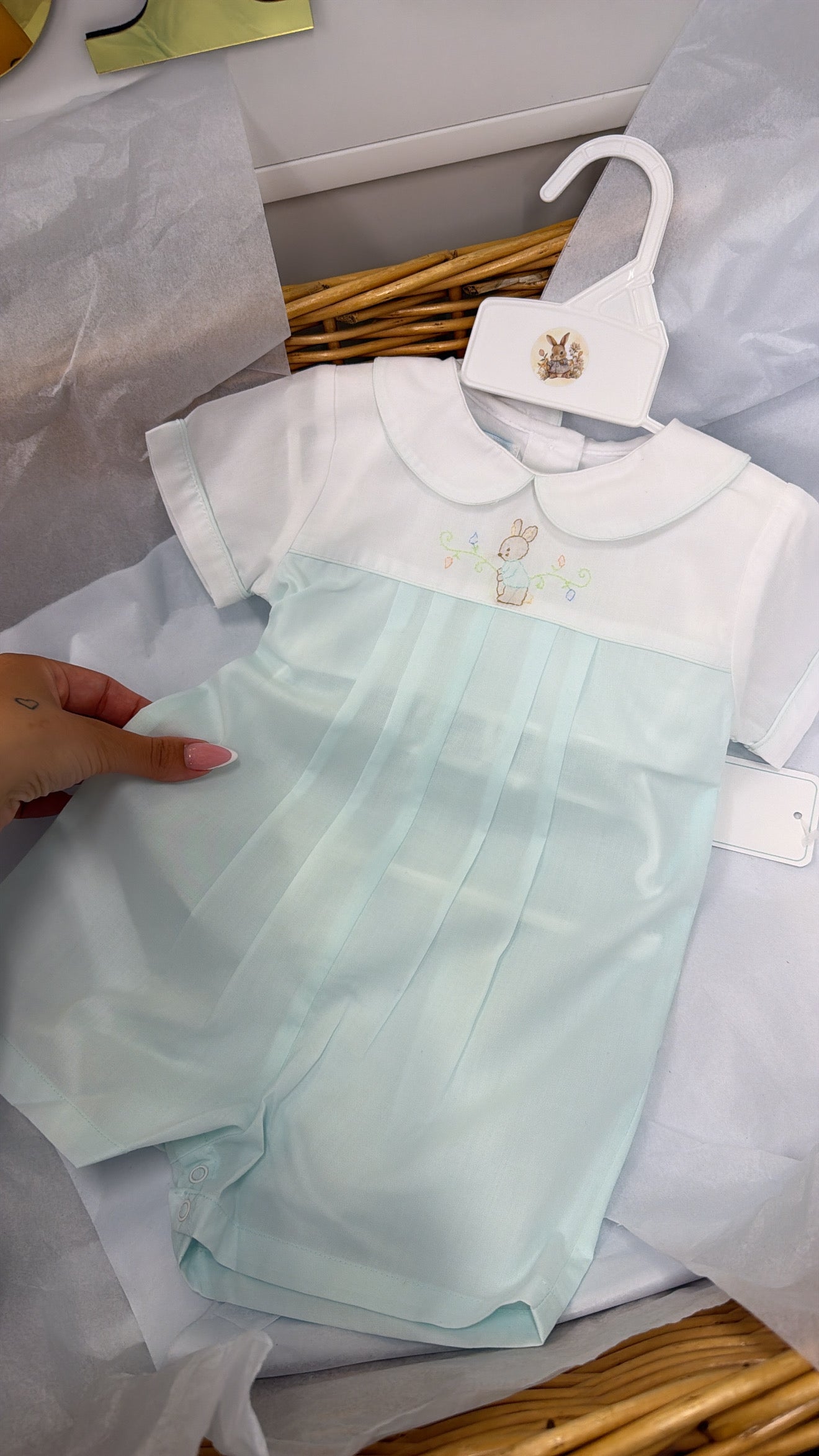 Mint collared outfit with bunny