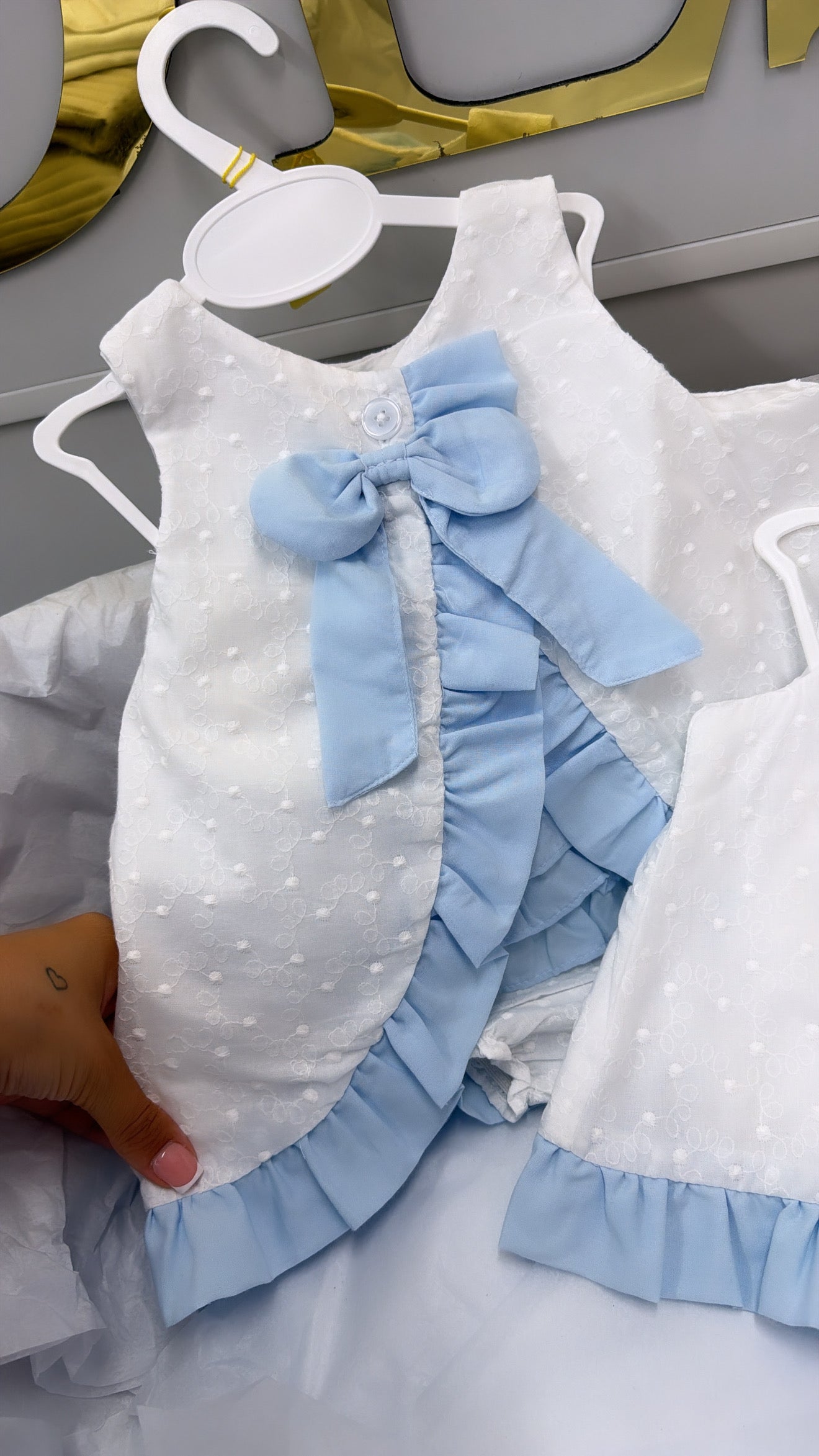 Blue and white swing top and pants
