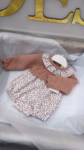 Ditsy print knit romper