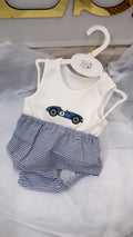 Blue racing car pant&vest