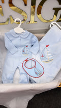 Sailboat babygrow&blanket set