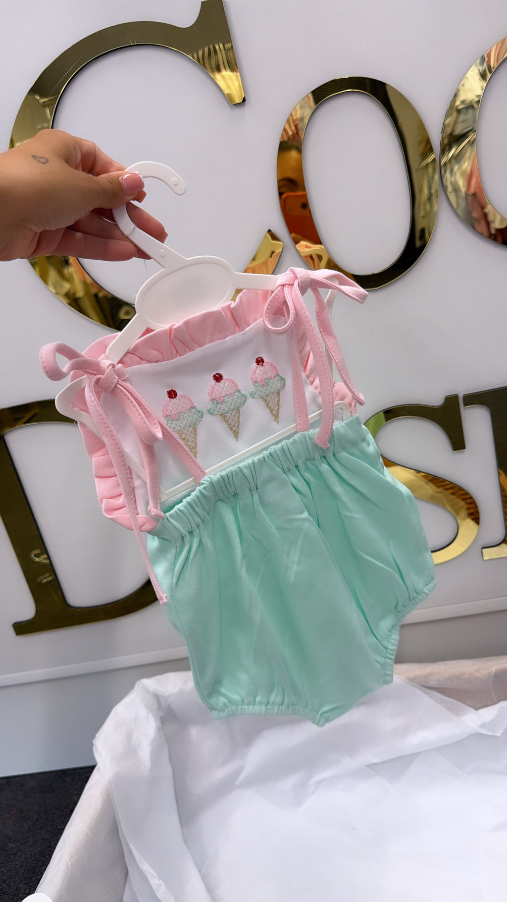 Backless summer cotton romper