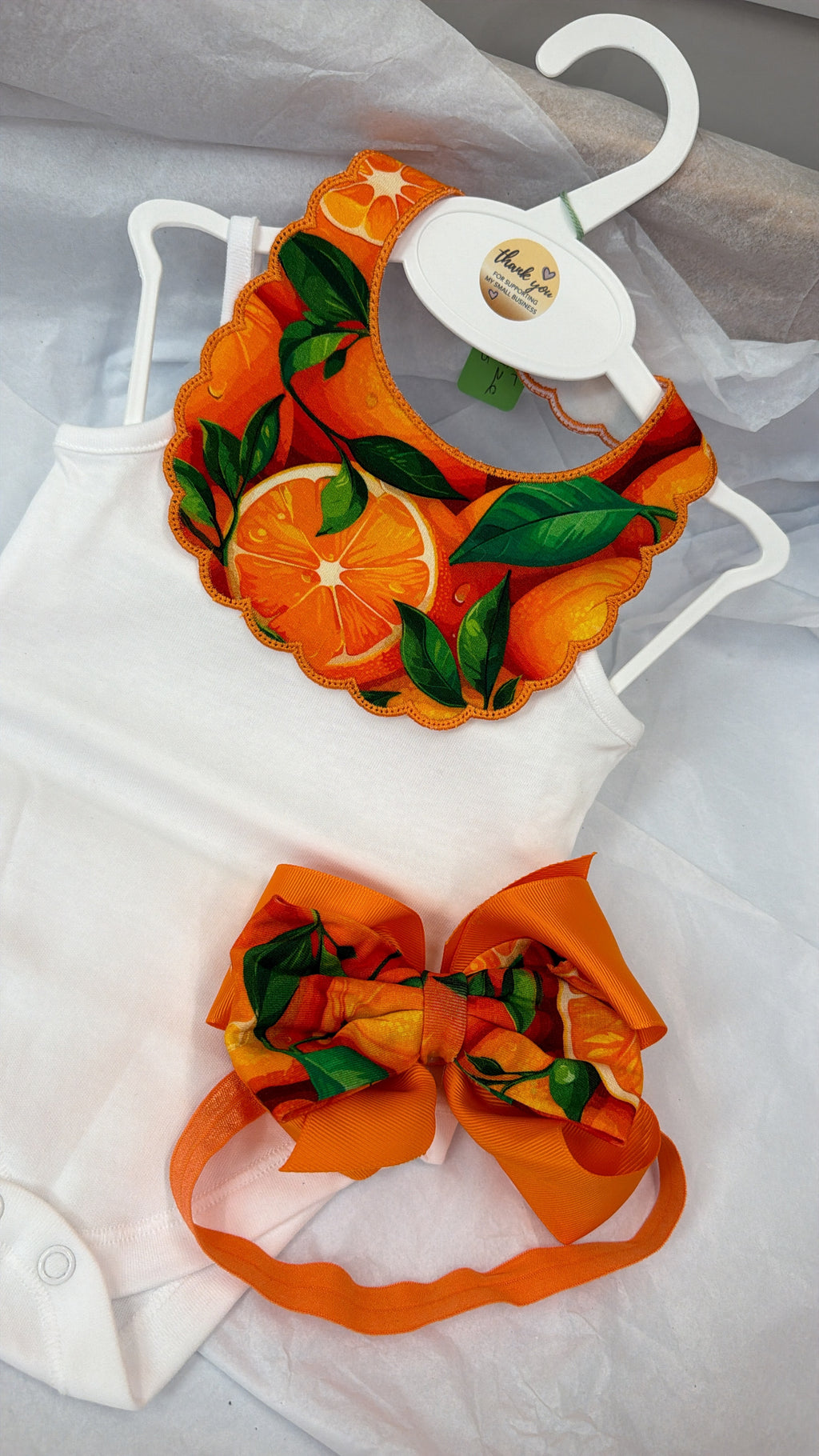 Orange vest bow and bib