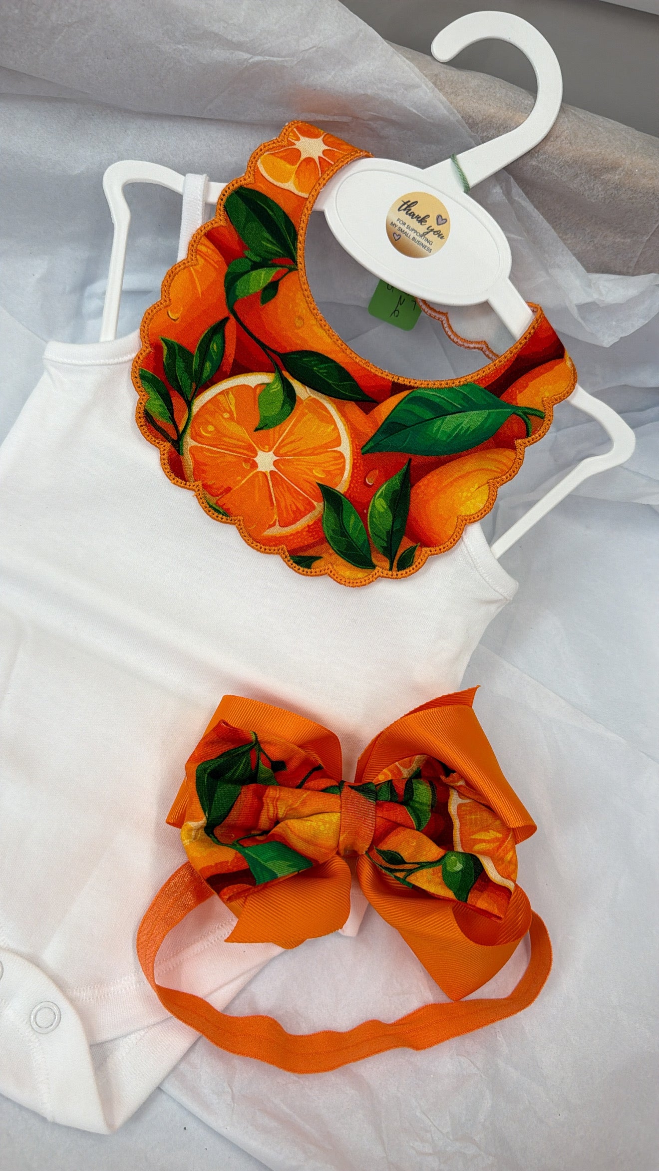 Orange vest bow and bib