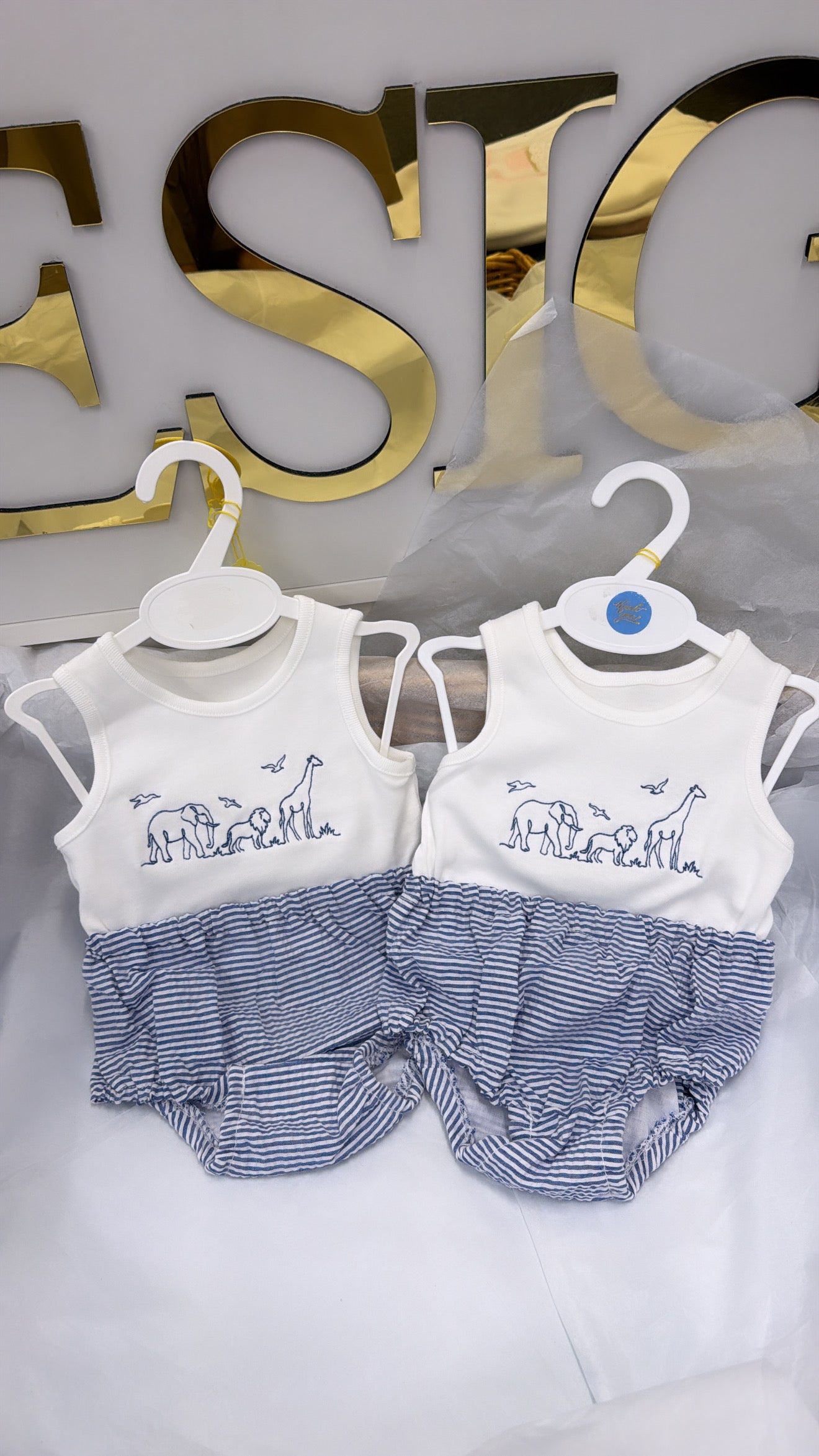 Blue safari pant set
