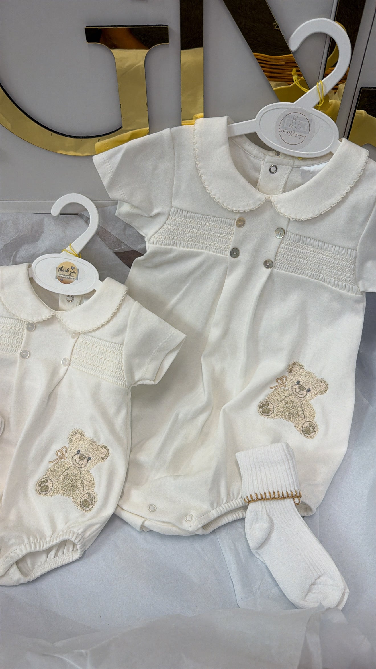 Bear romper with socks
