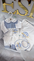Hot air balloon babygrow&bib blanket sold separately