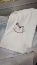 Red rocking horse blanket