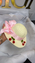 Pink cherry hat