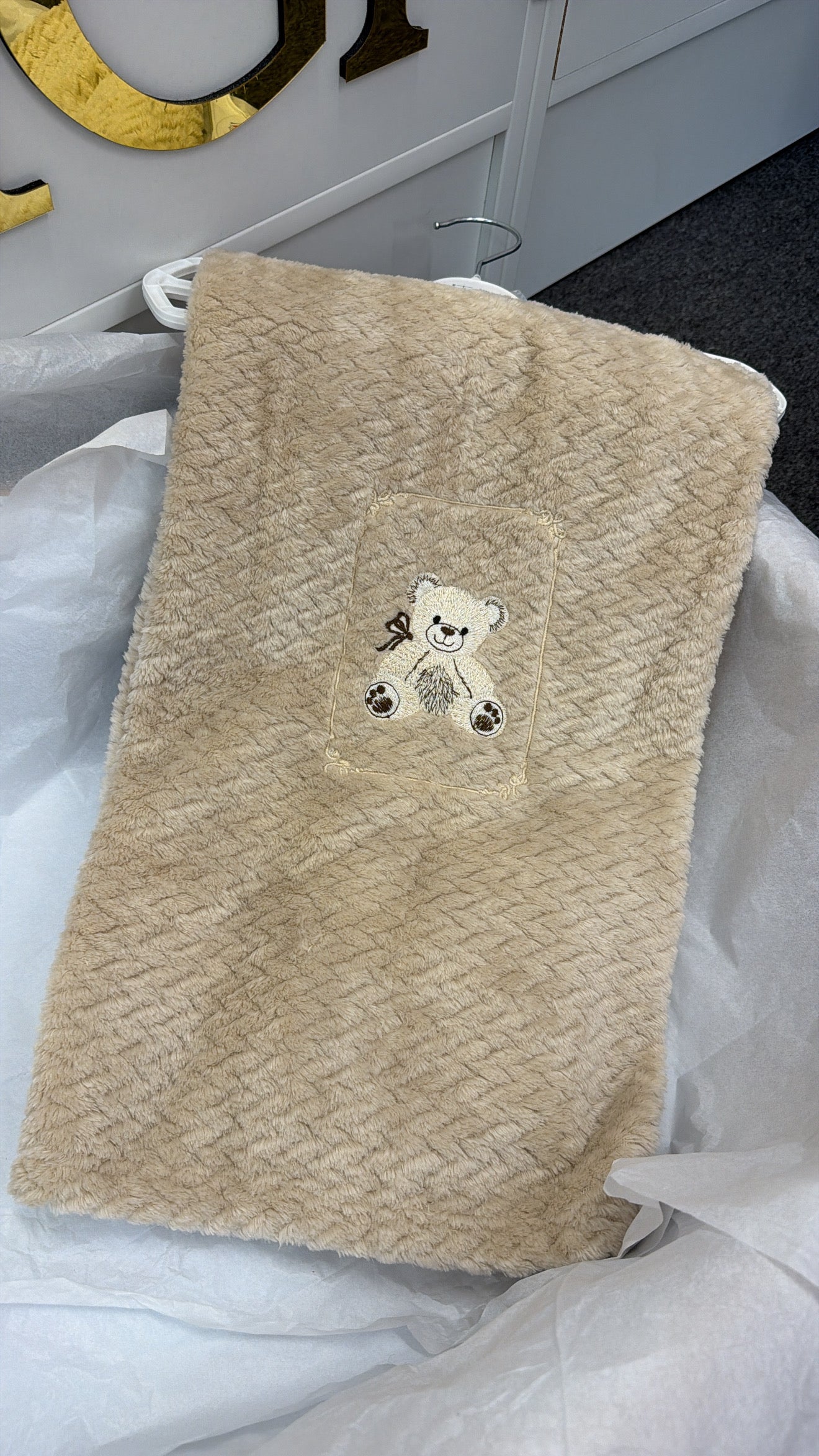 Beige bear blanket