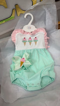 Ice cream backless romper & headband