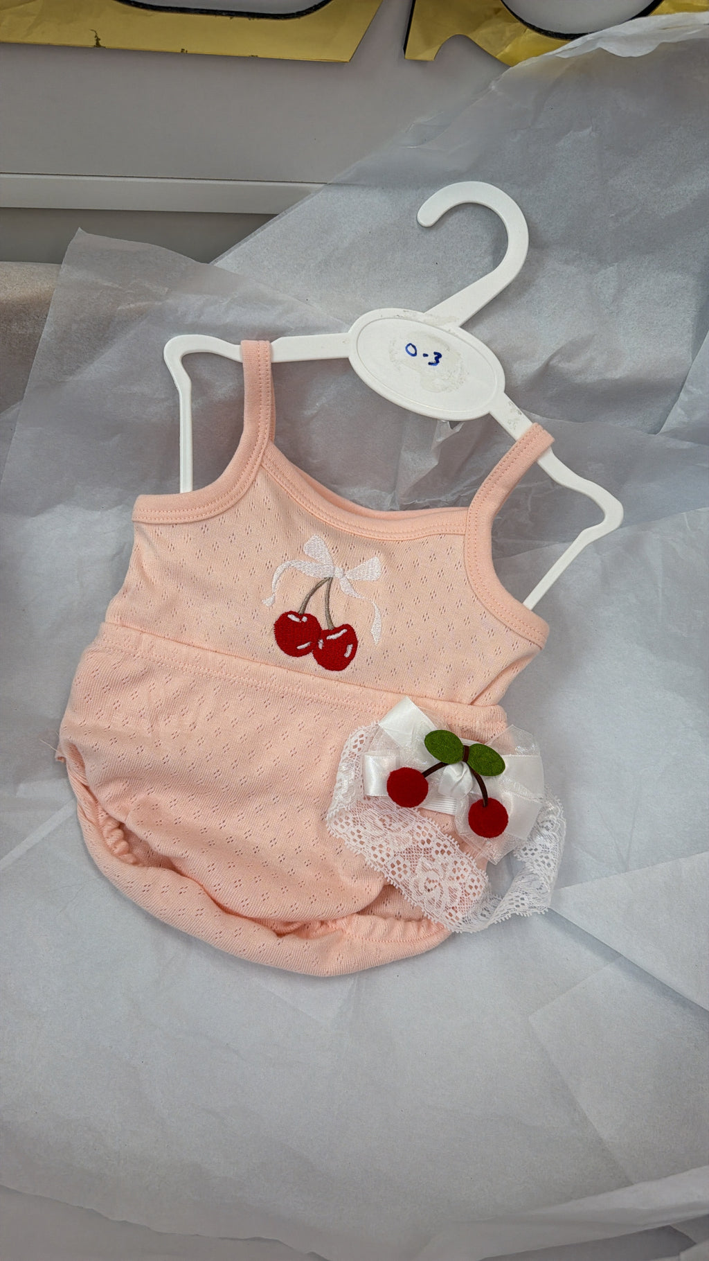 Cherry vest pants&headbow