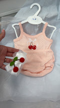 Cherry vest pants&headbow