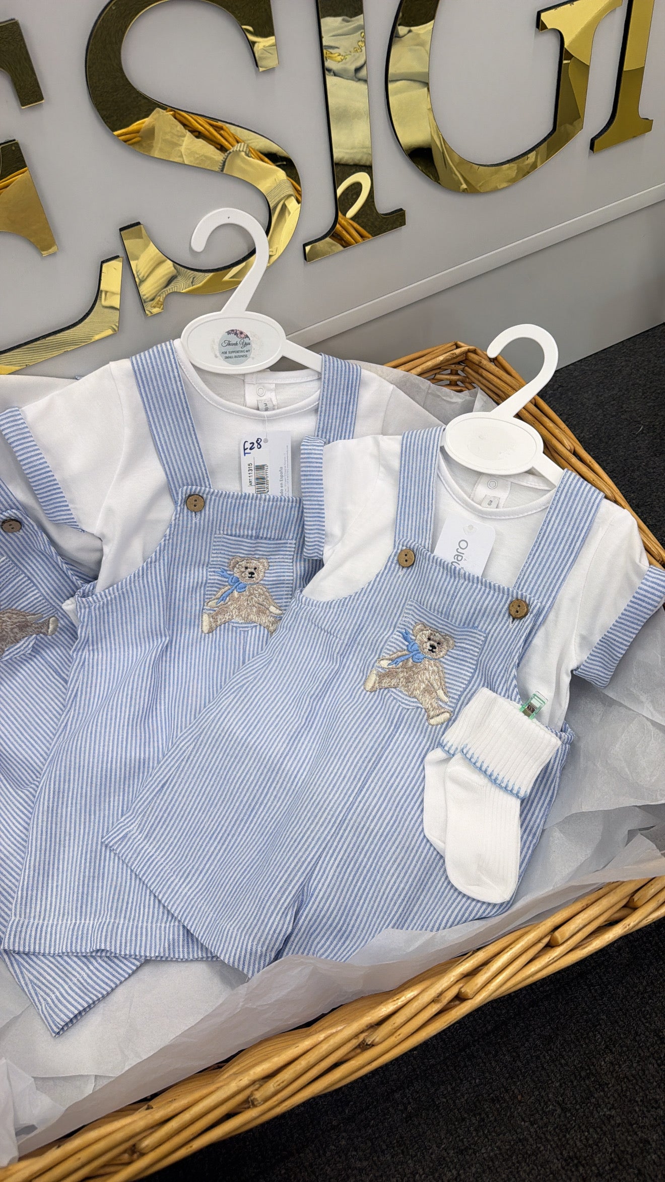 Bear dungaree & socks