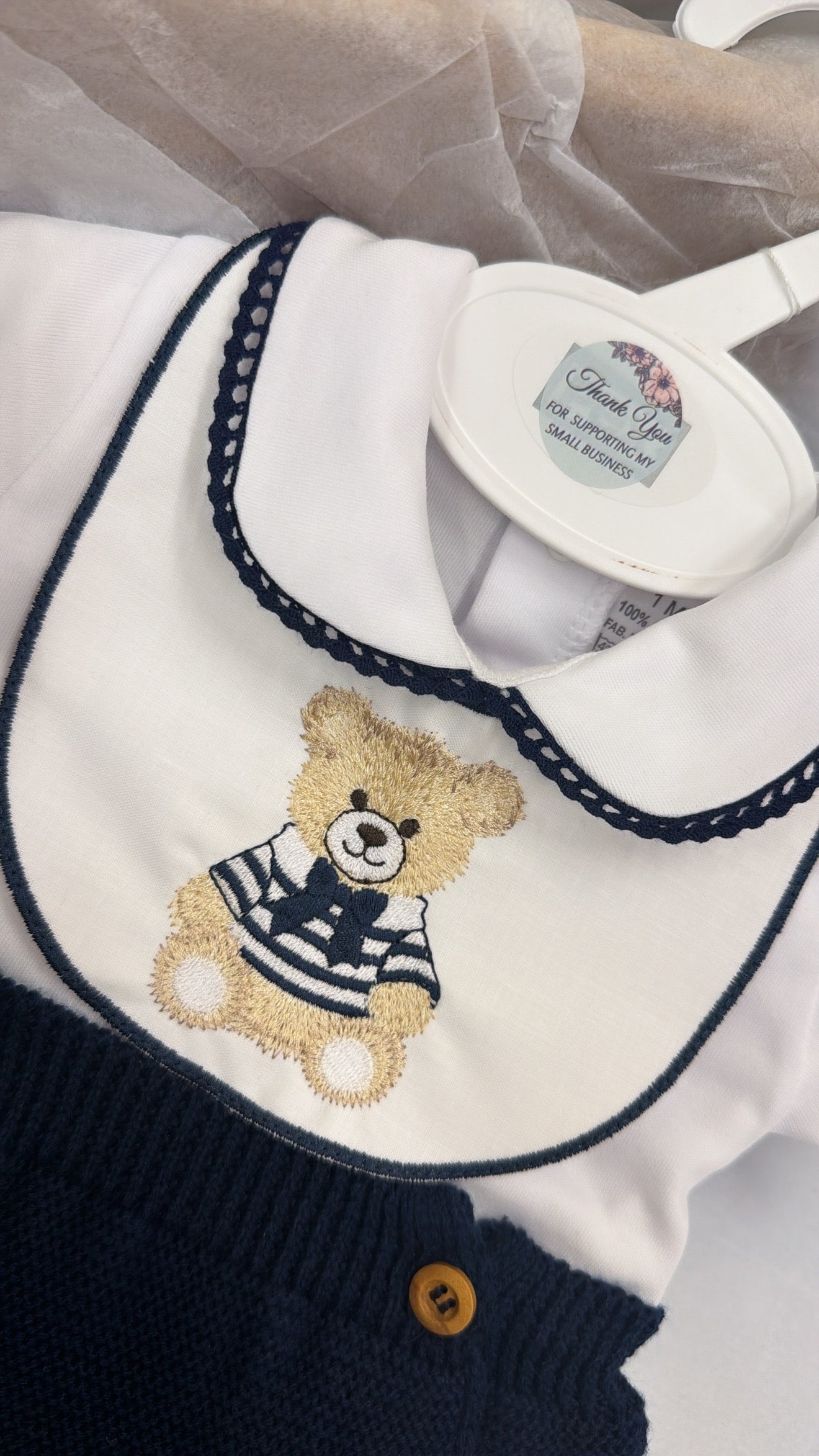 Navy bear outfit and socks