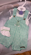 Mint bear dungarees and socks