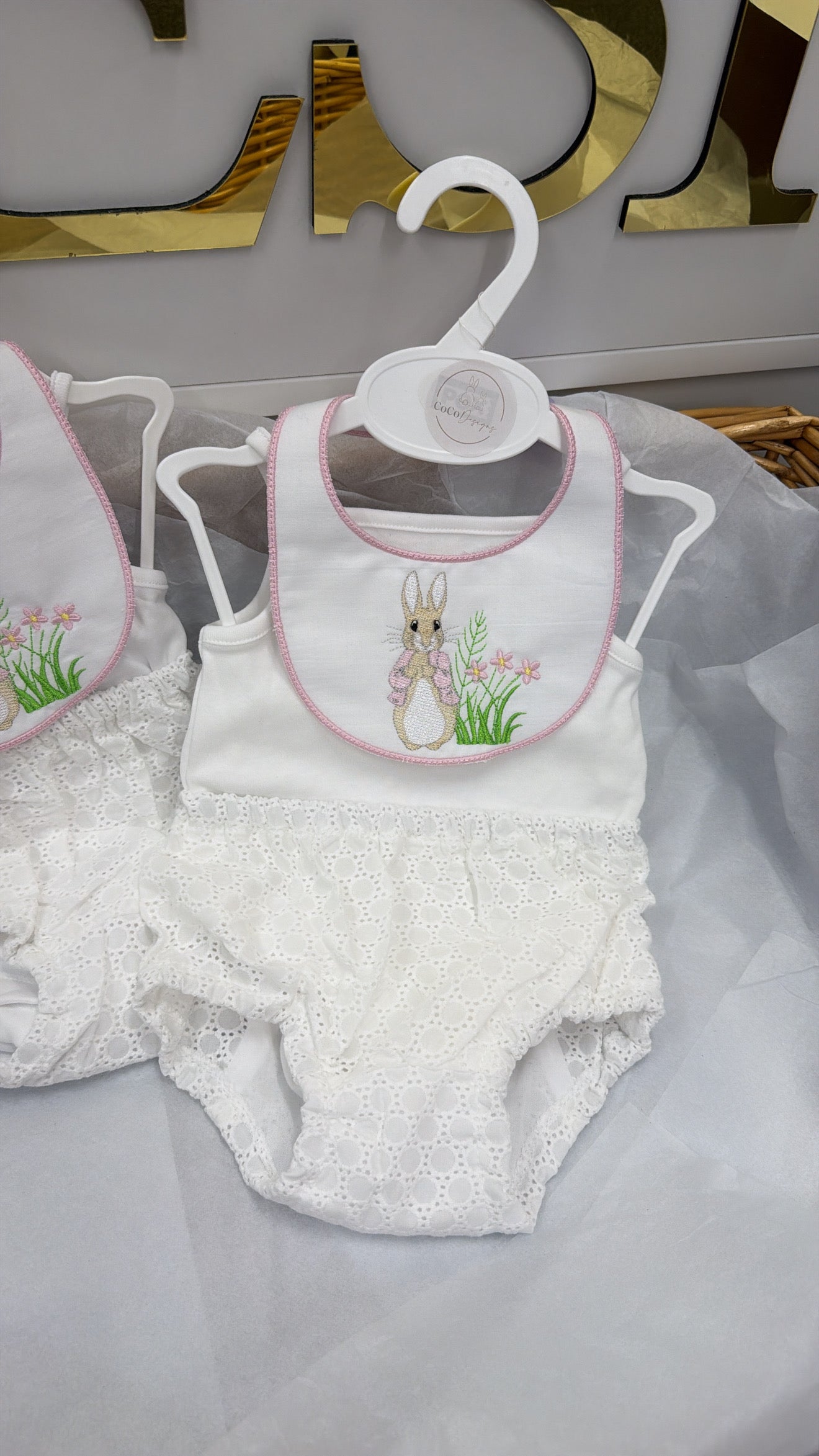 Rabbit vest bib and pant set