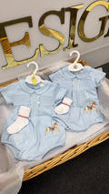 Galloper horse smocked romper&socks