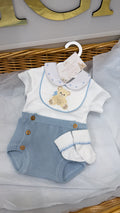 Baby blue bear pant set