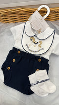 Navy rocking horse pant set