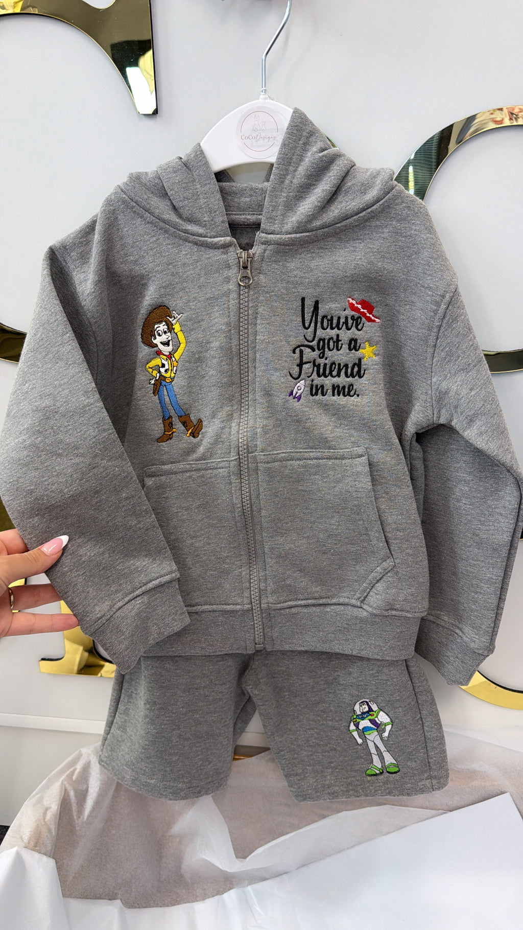 Zip up hoodie and shorts