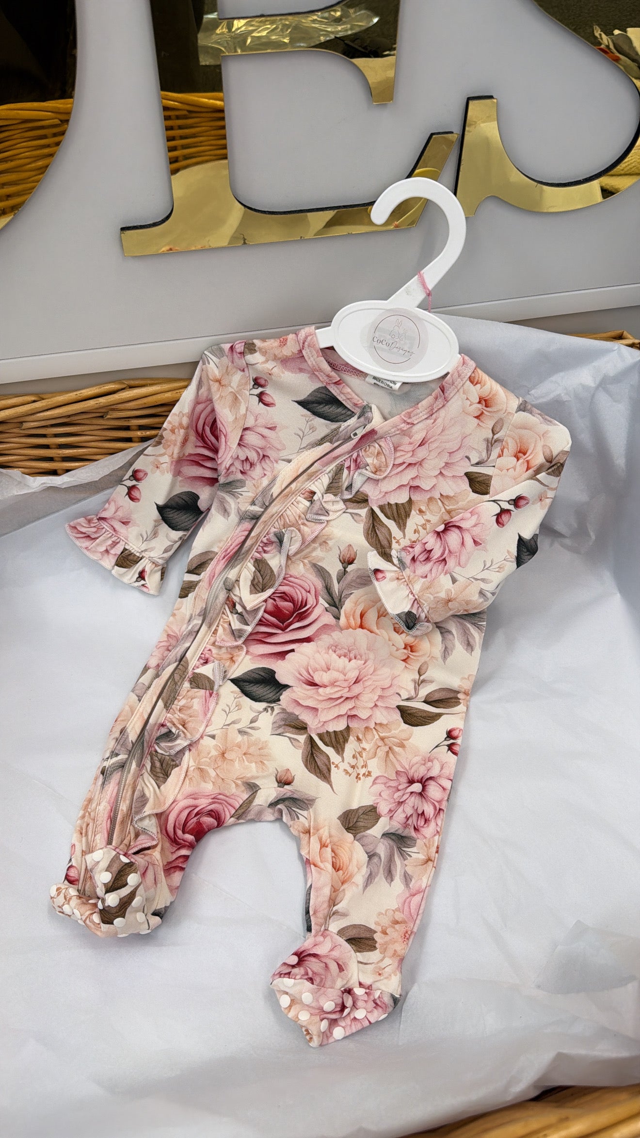 Floral babygrow