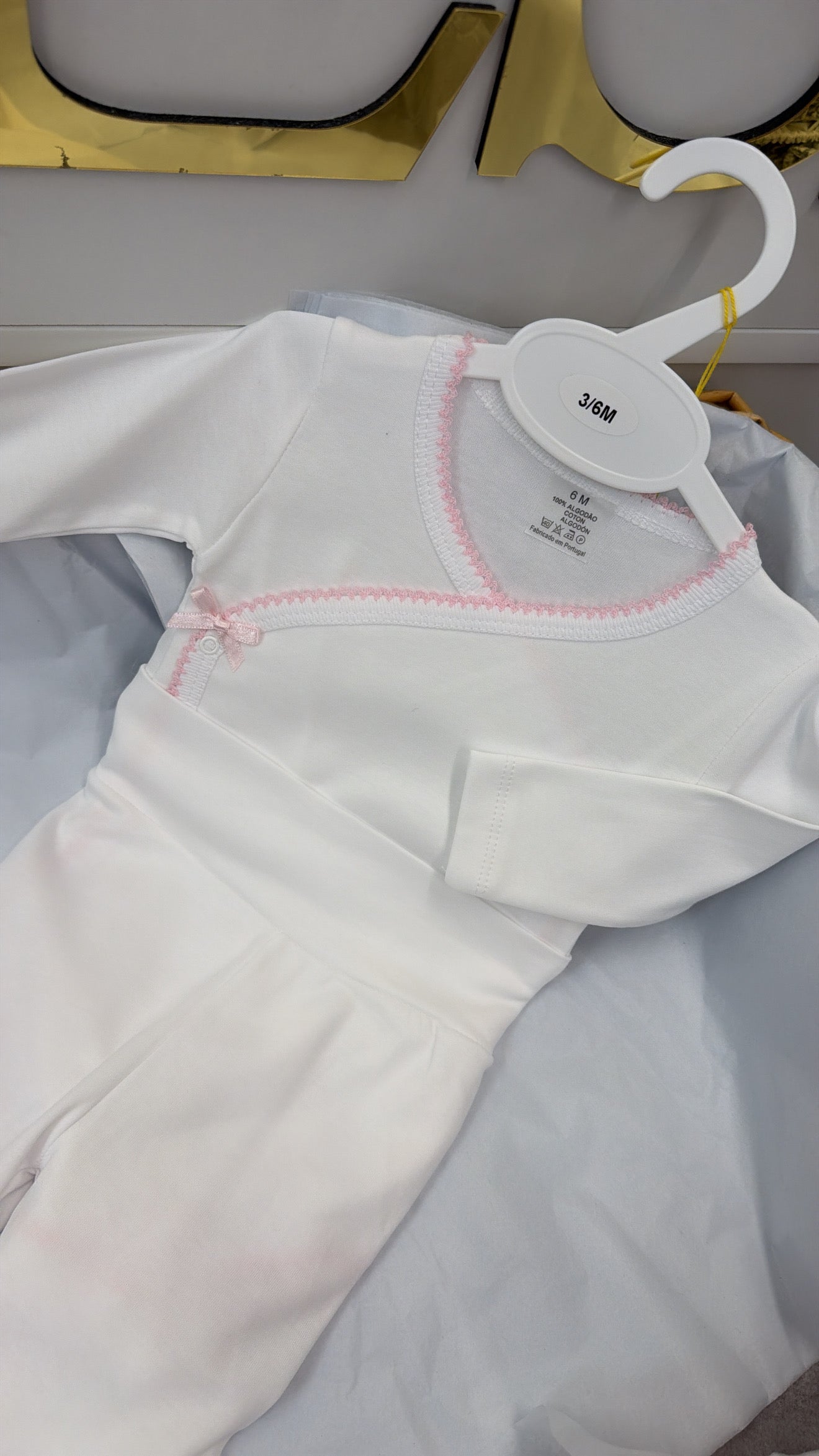 Pink trim trouser and top set