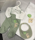 Sage Bear Baby Grow and bib( blanket sold separately)